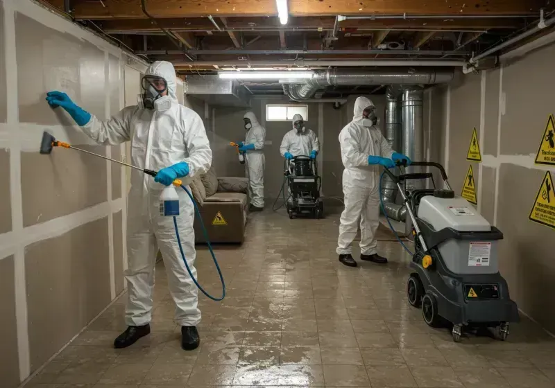 Basement Moisture Removal and Structural Drying process in Yountville, CA